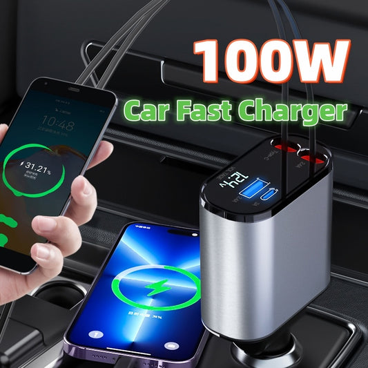 TurboCharge Pro 100W – Fast and flexible car charger for optimal performance!