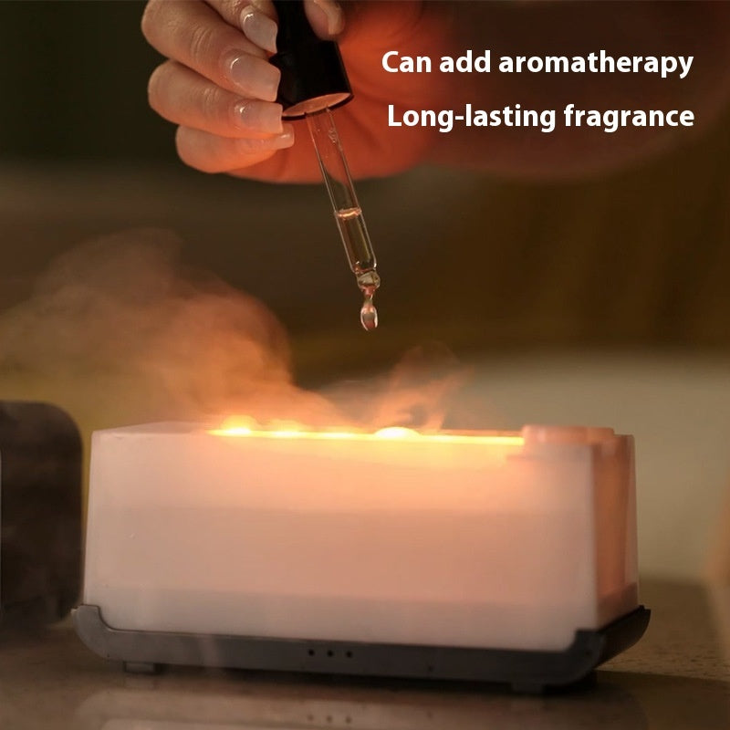 Flame effect diffuser for magical atmosphere, aromatherapy device